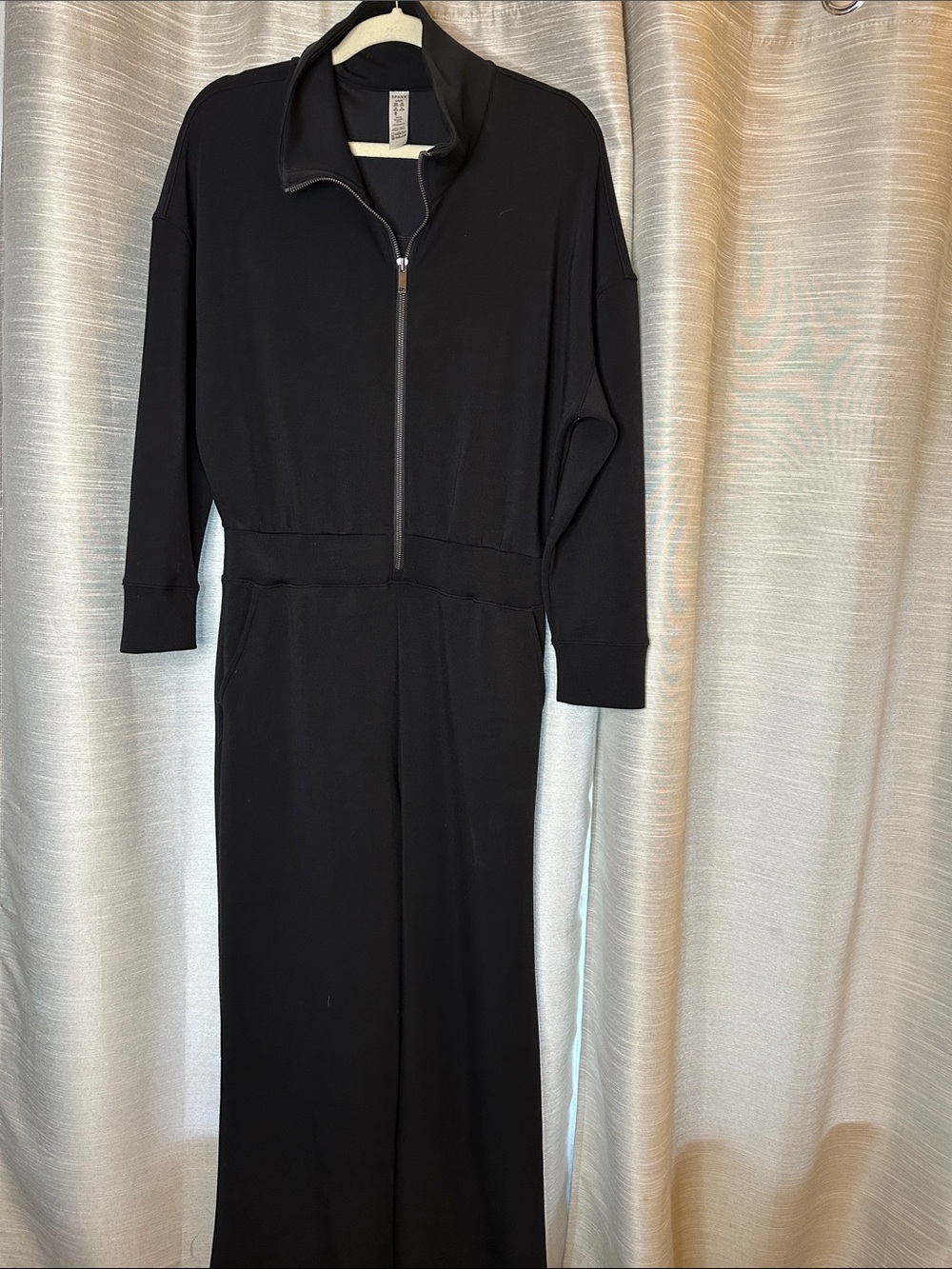 Spanx Airessentials Black Zip-Front Jumpsuit